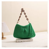 Handcrafted Woven Bag with Tassel Accent: BROWN
