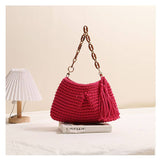 Handcrafted Woven Bag with Tassel Accent: BROWN