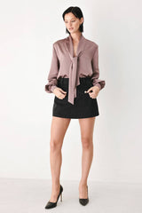 A solid woven top - FT2176 MAUVE: MAUVE / Contemporary / L