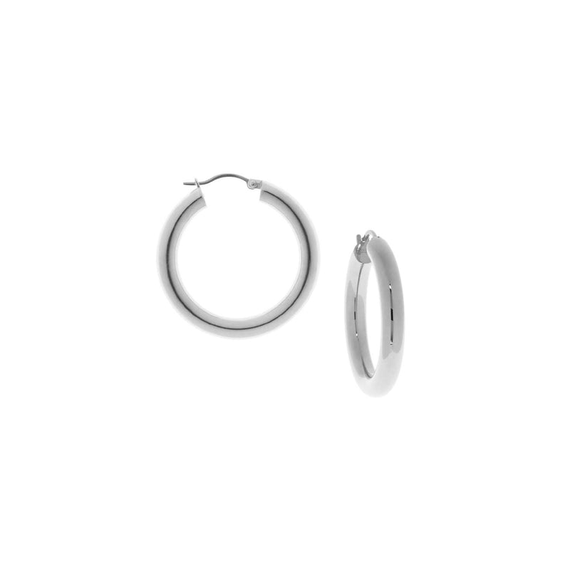 1 1/2" hollow hoop: Silver