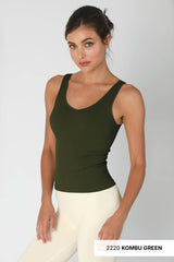 Ribbed v neck Tank Mocha