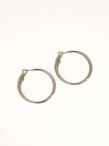 Eska 18K Gold Non-Tarnish Classic Thin Hoop Earring: Silver / 60 MM