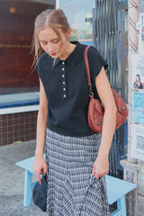 Cap Sleeve Sweater CHARCOAL