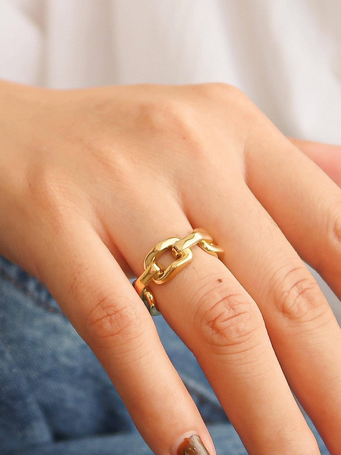 Brooklyn 18K Gold Stack Braided Non-Tarnish Ring: Yellow Gold / 8