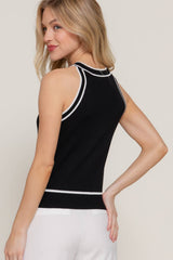 Contrast Stripe Halter Neck