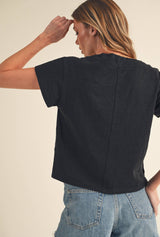 Short Sleeve V Neck Oat