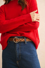 Red Mock Neck Sweater