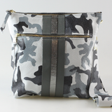 The Stripe Lakeshore - 2 sizes!: Jet w/3stripes: Silver / 9"x9.5" / Matching Leather Strap