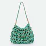 Handmade Metallic and Cotton Braided Bag: IV