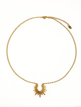 Muse Non-Tarnish Gold Sun Necklace: Yellow Gold