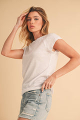 White Baseball Tee
