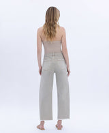 SUPER HIGH RISE FRAYED HEM WIDE BARREL LEG