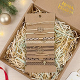 Wrapables Charms and Braided Boho Hair Tie Bracelets for Women, No Damage Elastic Hair Bands, Hair Accessories for Ponytails (10pcs): Brown