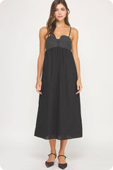 Top Stitch Bustier Linen Midi