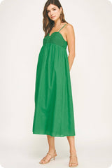 Top Stitch Bustier Linen Midi