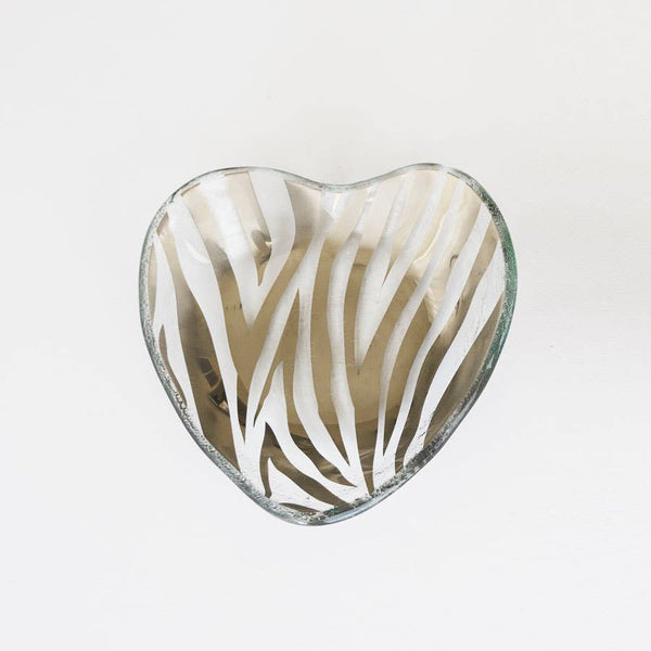 5" Zebra heart bowl