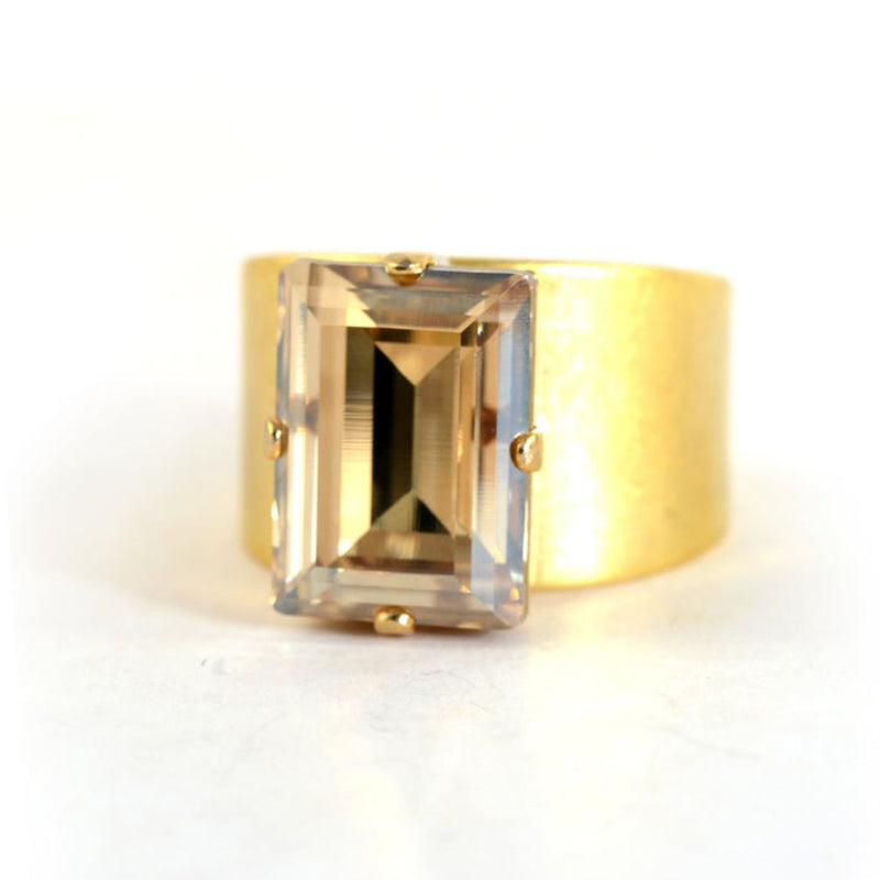 Clara Beau Mod Rectangle Swarovski Crystal Ring