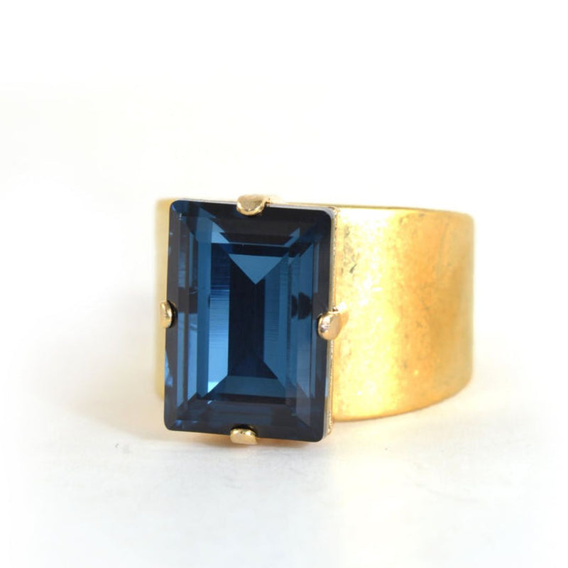 Clara Beau Mod Rectangle Swarovski Crystal Ring